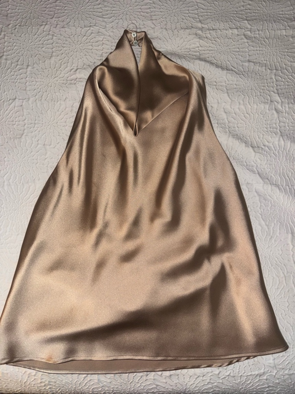 Zara Satin Halter Dress in Champagne